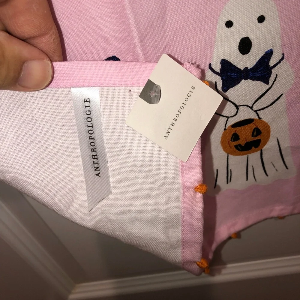 New Anthropologie Home Decor Halloween Trick-or-Treat Ghosts Dish Towel